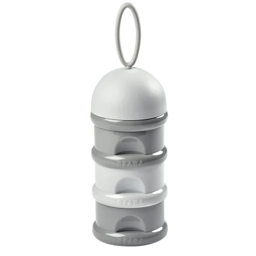Boite doseuse de lait 3 compartiments empilables Gris