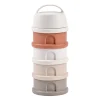 Boîte doseuse de lait 4 compartiments empilables Terracotta