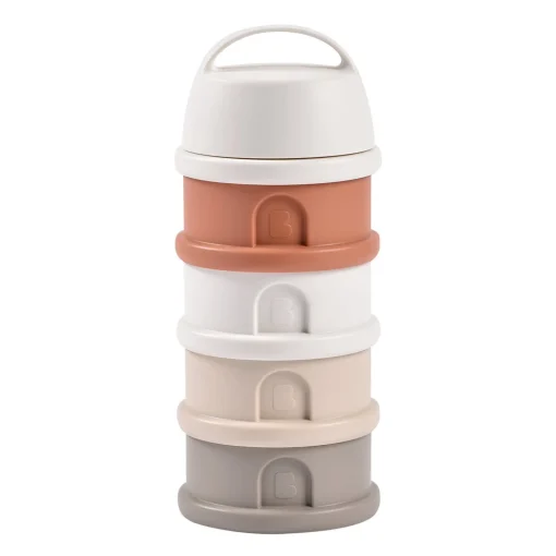 Boîte doseuse de lait 4 compartiments empilables Terracotta