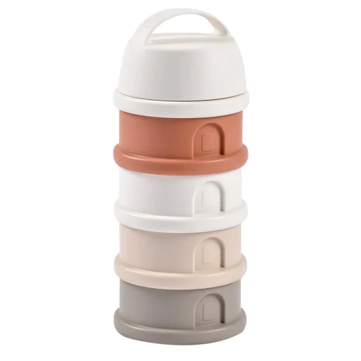 Boîte doseuse de lait 4 compartiments empilables Terracotta