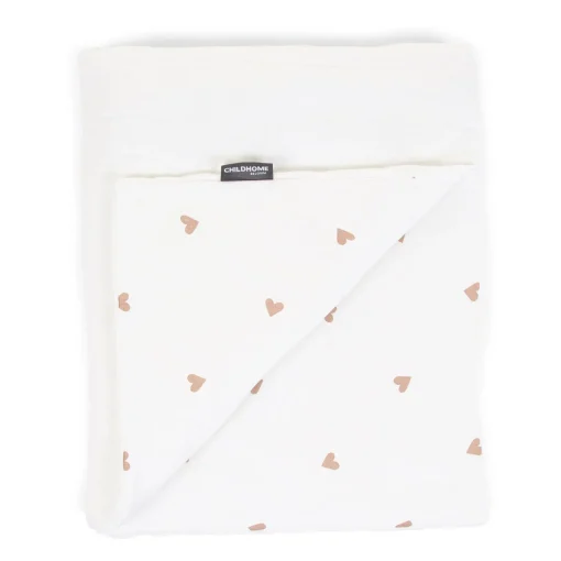 Couverture De Bébé - 80x100 Cm - Jersey + Mousseline - Heart