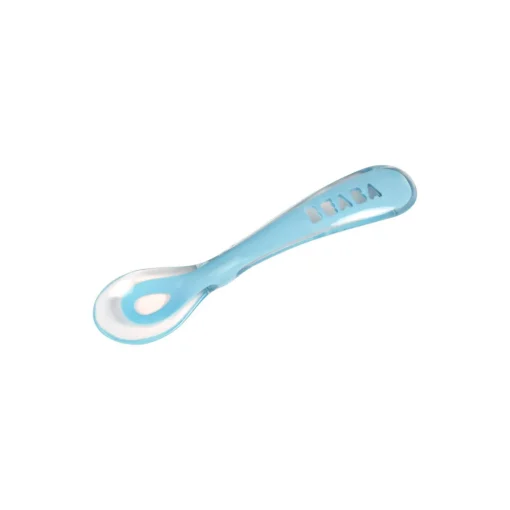 Cuillère 2ème âge silicone Bleu