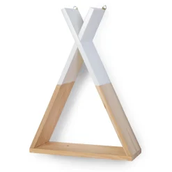 Etagère Murale Tipi - Bois - Naturel Blanc