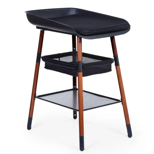 Evolux Table à Langer - Noyer / Noir