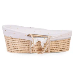 Habillage Panier Moise - Jersey - Gold Dots