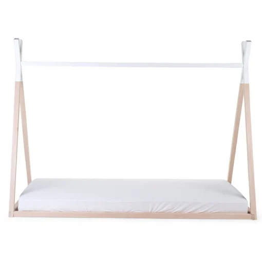 Lit Tipi Junior - 90x200 Cm - Bois - Naturel Blanc