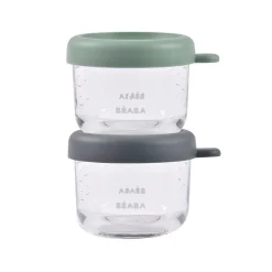 Lot de 2 portions verre 150 ml Mineral / Vert sauge