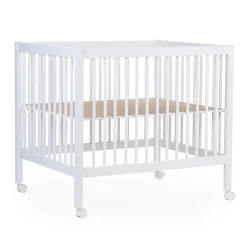 Parc 97 + Roues - 95x75 Cm - Bois - Blanc