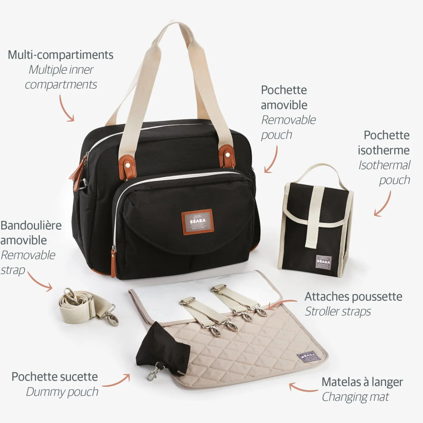 Sac à langer Genève Noir