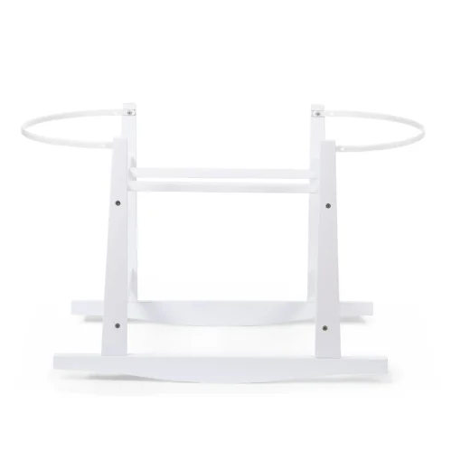Support à bascule panier à moïse en bois blanc
