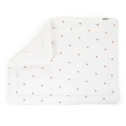 Tapis De Parc - 75x95 Cm - Jersey + Mousseline - Hearts