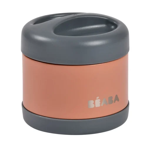 Thermo-portion inox 500ml Gris minéral/Terracotta